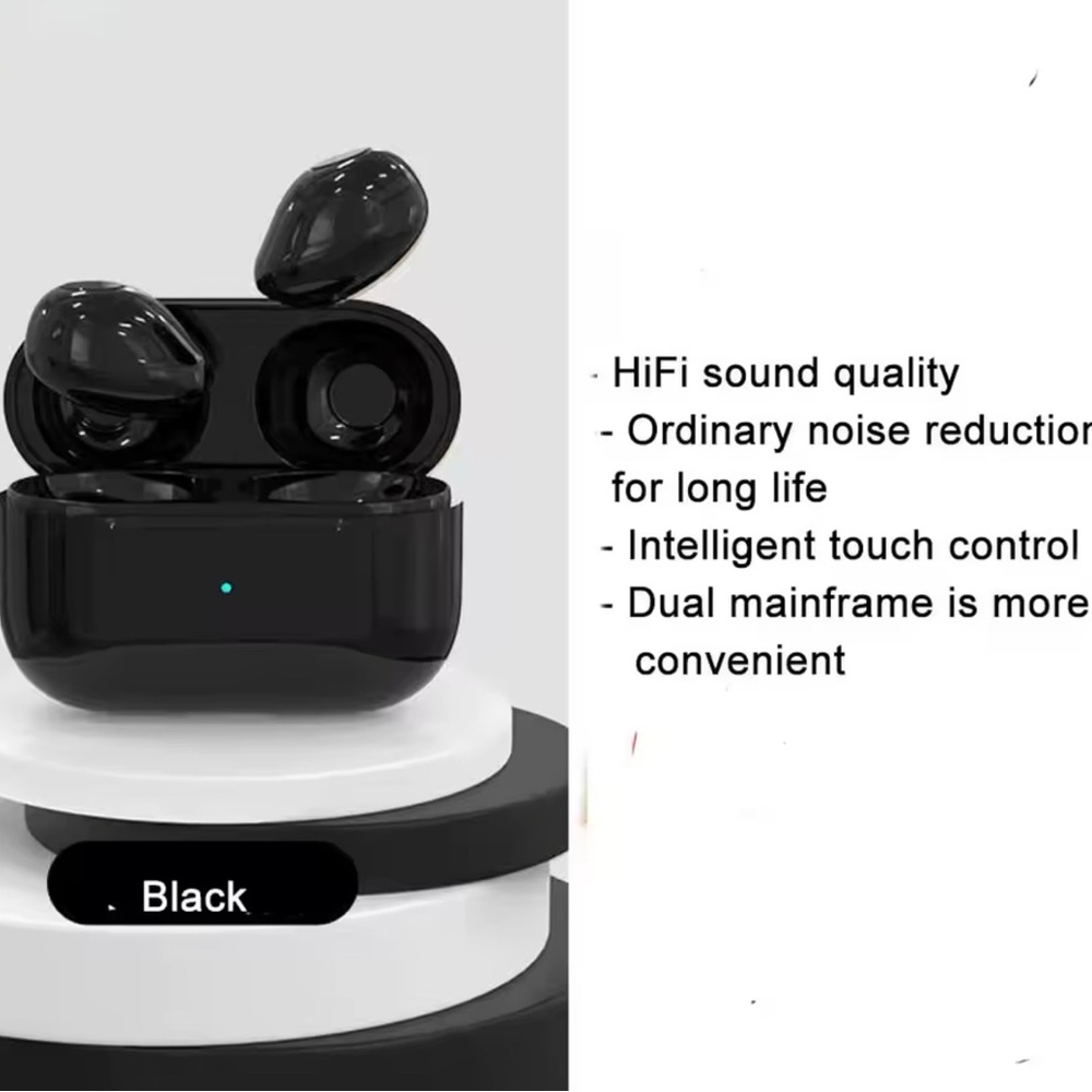 Black Wireless Earbuds with Charging Case